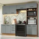 Armário de Cozinha Completa 270cm Rustic/Cinza Agata Madesa 08