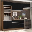 Armário de Cozinha Completa 270cm Rustic/Preto Glamy Madesa 14