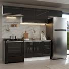 Armário de Cozinha Completa 280 cm Branco/Preto Lux Madesa 01