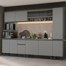 Armário de Cozinha Completa 280 cm Cinza Nice Madesa 03