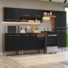 Armário de Cozinha Completa 293cm Rustic/Preto Emilly Madesa 10 Armário de Cozinha Completa 293cm Rustic/Preto Emilly Madesa 10