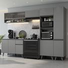 Armário de Cozinha Completa 300cm Cinza Nice Madesa 08