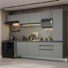 Armário de Cozinha Completa 300cm Suspensa Cinza Nice Madesa 10