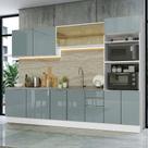 Armário de Cozinha Completa 310 cm Branco/Cinza Lux Madesa 04 Armário de Cozinha Completa 310 cm Branco/Cinza Lux Madesa 04