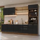 Armário de Cozinha Completa 310 cm Rustic/Preto Lux Madesa 03
