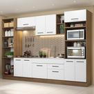 Armário de Cozinha Completa 330cm Rustic/Branco Agata Madesa 02 Armário de Cozinha Completa 330cm Rustic/Branco Agata Madesa 02