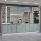 Armário De Cozinha Completa 340cm Branco/cinza Lux Madesa 02 Branco/cinza