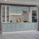 Armário de Cozinha Completa 340cm Branco/Cinza Lux Madesa 02