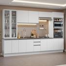 Armário De Cozinha Completa 340cm Branco Glamy Madesa 01 Branco