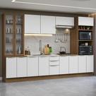 Armário de Cozinha Completa 340cm Rustic/Branco Veludo Lux Madesa 02