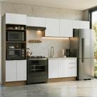Armário de Cozinha Completa 350 x 60 cm Branco Madesa 02
