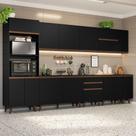 Armário De Cozinha Completa 355cm Preto Armário De Cozinha Completa 355cm Preto