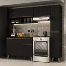 Armário de Cozinha Completa Atlanta Slim Preto Touch