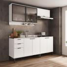 Armário de Cozinha Completa c Balcão Miami Belle Carraro Branco Armário de Cozinha Completa c Balcão Miami Belle Carraro Branco