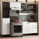 Armário de Cozinha Completa c Balcão Miami Boost Carraro Branco Armário de Cozinha Completa c Balcão Miami Boost Carraro Branco