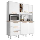 Armário De Cozinha Completa Com Adega 5 Portas 3 Gavetas Madri Branco Armário De Cozinha Completa Com Adega 5 Portas 3 Gavetas Madri Branco