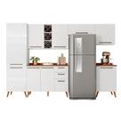 Armário De Cozinha Completa Com Adega 9 Portas 4 Gavetas Favorita Branco / Natura