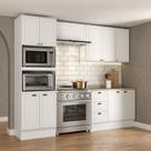 Armário de Cozinha Completa com Armário e Balcão 270cm 4 peças Milla Charm Carraro Branco Armário de Cozinha Completa com Armário e Balcão 270cm 4 peças Milla Charm Carraro Branco
