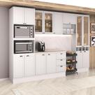 Armário de Cozinha Completa com Balcão Milla Flex Carraro Branco Armário de Cozinha Completa com Balcão Milla Flex Carraro Branco