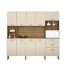 Armário de Cozinha Completa Compacta 10 Portas 2 Gavetas Freijó / Vanilla Intense Kits Paraná - Kit'