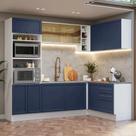 Armário de Cozinha Completa de Canto 399 cm Branco/Azul Vik Madesa 02