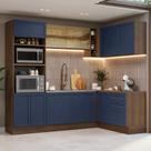 Armário De Cozinha Completa De Canto 399 Cm Rustic-azul Vik Madesa 02 Rustic-azul Armário De Cozinha Completa De Canto 399 Cm Rustic-azul Vik Madesa 02 Rustic-azul