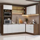 Armário de Cozinha Completa de Canto 399 cm Rustic/Branco Vik Madesa 02 Armário de Cozinha Completa de Canto 399 cm Rustic/Branco Vik Madesa 02