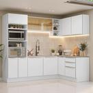Armário De Cozinha Completa De Canto 416 Cm Branco/branco Veludo Lux Madesa 01 Branco/branco Veludo Armário De Cozinha Completa De Canto 416 Cm Branco/branco Veludo Lux Madesa 01 Branco/branco Veludo