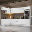 Armário De Cozinha Completa De Canto 499cm Branco Stella Madesa 01 Branco Armário De Cozinha Completa De Canto 499cm Branco Stella Madesa 01 Branco