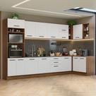 Armário de Cozinha Completa de Canto 499cm Rustic/Branco Agata Madesa 01 Armário de Cozinha Completa de Canto 499cm Rustic/Branco Agata Madesa 01