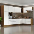Armário De Cozinha Completa De Canto 546cm Rustic branco Armário De Cozinha Completa De Canto 546cm Rustic branco
