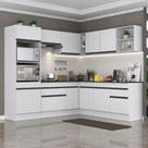 Armário de Cozinha Completa de Canto com Rodapé Veneza Multimóveis MP2080.964 Branco/Preto Armário de Cozinha Completa de Canto com Rodapé Veneza Multimóveis MP2080.964 Branco/Preto