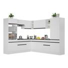 Armário De Cozinha Completa De Canto Com Rodapé Veneza Multimóveis V2081 Branco/preto Branco/preto Armário De Cozinha Completa De Canto Com Rodapé Veneza Multimóveis V2081 Branco/preto Branco/preto