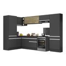 Armário De Cozinha Completa De Canto Com Rodapé Veneza Multimóveis V2090 Preto/branco Preto/branco Armário De Cozinha Completa De Canto Com Rodapé Veneza Multimóveis V2090 Preto/branco Preto/branco
