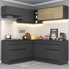 Armário De Cozinha Completa De Canto Preto