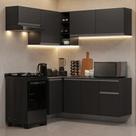 Armário de Cozinha Completa de Canto Suspenso 325 cm Preto Nice Madesa 05