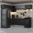 Armário de Cozinha Completa de Canto Suspenso 405 cm Preto Nice Madesa 03