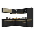 Armário De Cozinha Completa De Canto V2100 Preto/dourado Armário De Cozinha Completa De Canto V2100 Preto/dourado