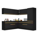 Armário De Cozinha Completa De Canto V2101 Preto/dourado