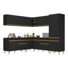 Armário De Cozinha Completa De Canto Veneza Multimóveis V2066 Preto/dourado Preto/dourado Armário De Cozinha Completa De Canto Veneza Multimóveis V2066 Preto/dourado Preto/dourado