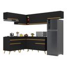 Armário De Cozinha Completa De Canto Veneza Multimóveis V2069 Preto/dourado Preto/dourado Armário De Cozinha Completa De Canto Veneza Multimóveis V2069 Preto/dourado Preto/dourado