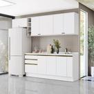 Armário de Cozinha Completa Garrafeiro 100% MDF 280cm Branco Celeste Kappesberg
