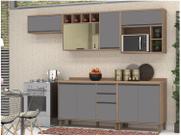 Armário de Cozinha Completa Luciane Parma com Balcão para Pia 8 Portas