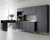 Armário de Cozinha Completa Modulada 5 peças 2,80m + 1,36m Essenza Móvel na Caixa
