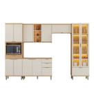 Armário de Cozinha Completa Modulada Compacta Jequitibá Off Armário de Cozinha Completa Modulada Compacta Jequitibá Off