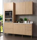Armário de Cozinha Completa Modulada Reta 6 Peças 200cm CZ1103 Tulipa Tecnomóbili