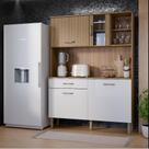 Armário De Cozinha Completo Compacto Com Balcão 4 Portas E 1 Gaveta Maxi Do Brasil