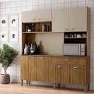 Armário De Cozinha Completo espaço para micrrondas 8 Portas Omega Core Kits Paraná
