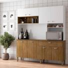 Armário De Cozinha Completo espaço para micrrondas 8 Portas Omega Core Kits Paraná