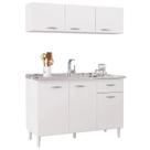 Armário de Cozinha Cp01 com Pia Inox Classic Z46 Branco - Mpozenato
